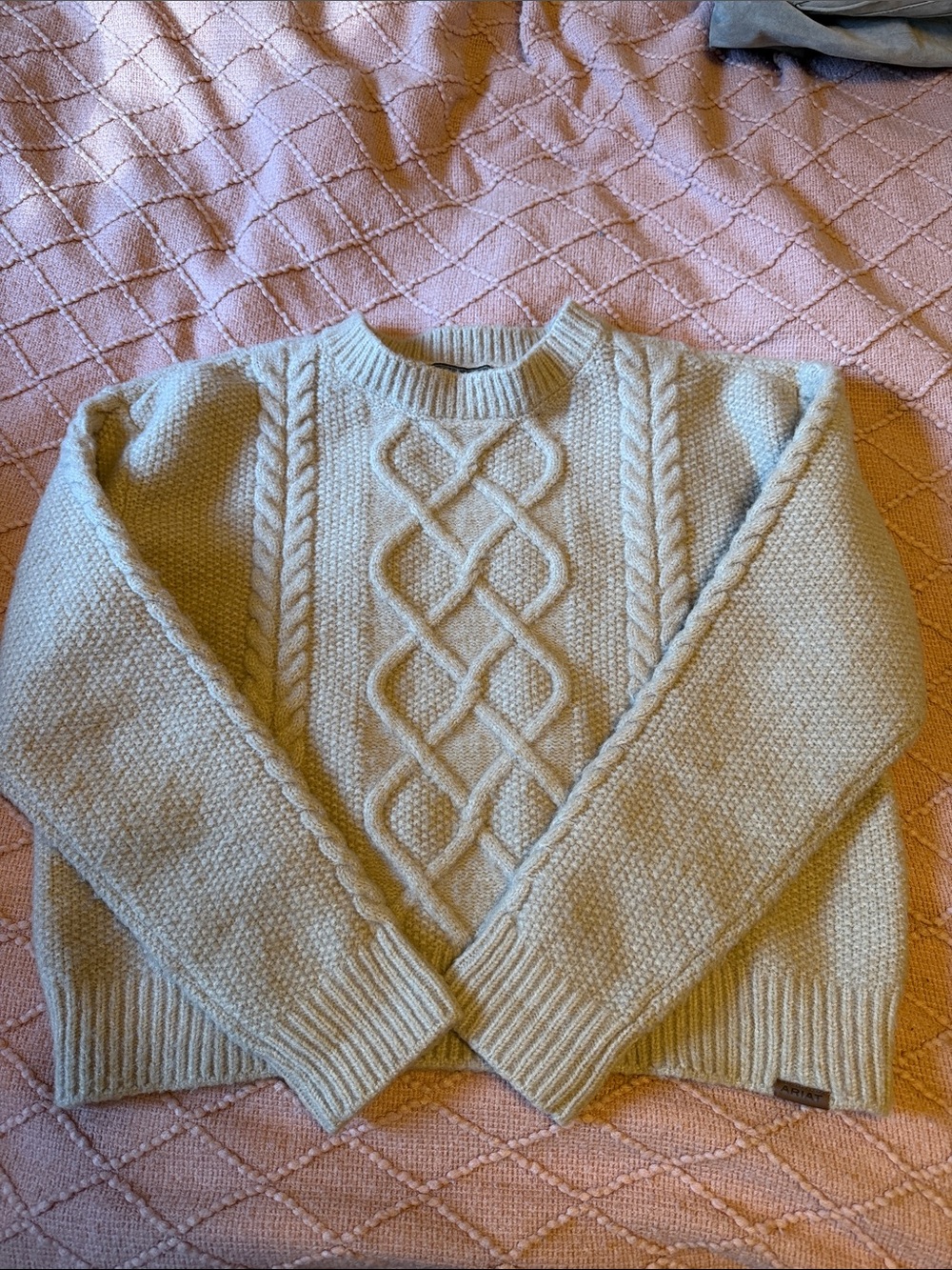 Ariat Cream Cable-Knit Crewneck Sweater